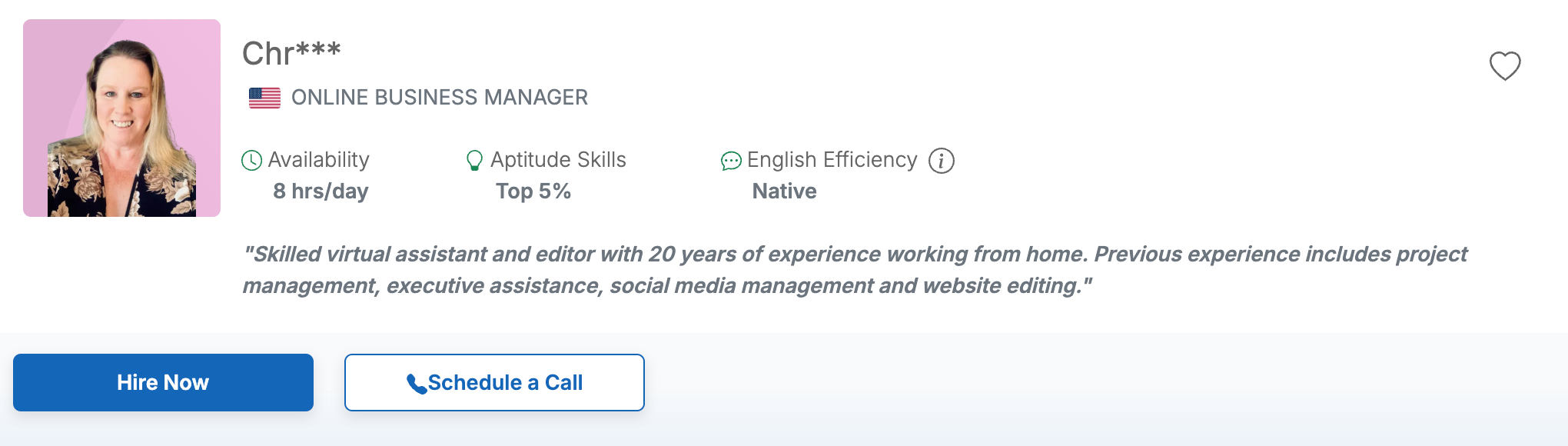 One of the US-based VAs of Wishup