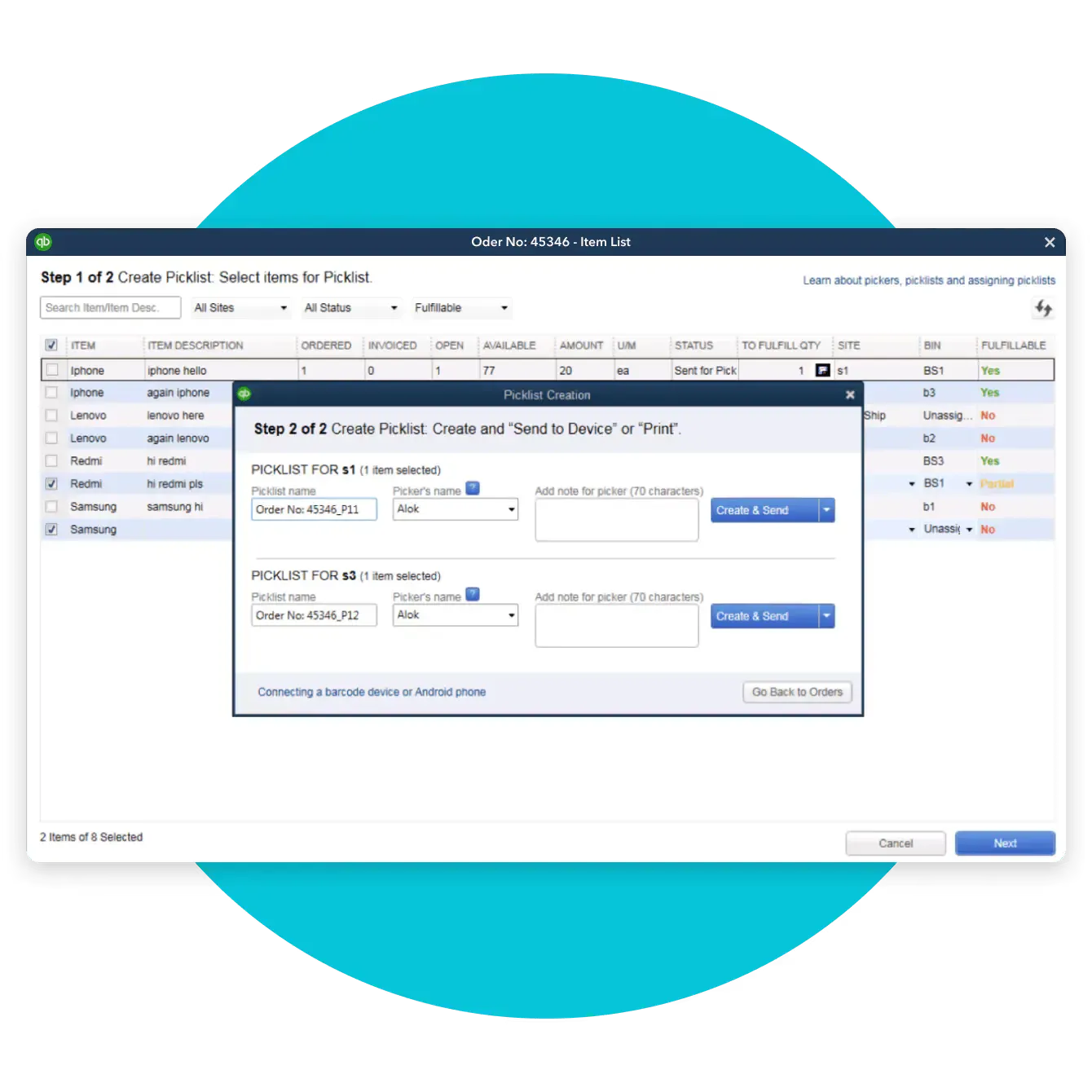 QuickBook's dashboard